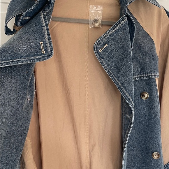 Vici Denim and Khaki Trench Coat SzXS - Picture 10 of 12